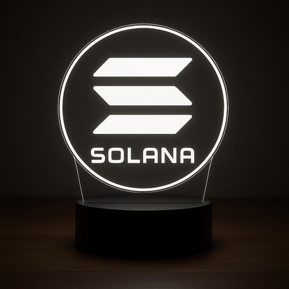 Solana LED Lamp – 16 Color Changing Crypto Desk Light with Remote – Acrylic Night Lamp for Blockchain & Web3 Fans