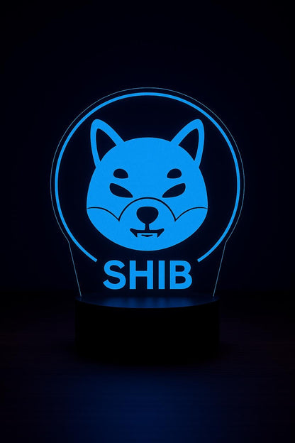 Shiba Inu SHIB LED Lamp – 16 Color Changing Crypto Desk Light with Remote – Acrylic Night Lamp for Dogecoin & Meme Coin Fans