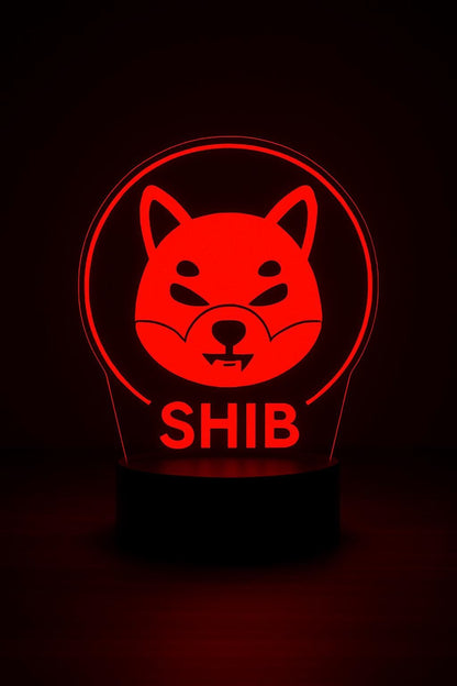 Shiba Inu SHIB LED Lamp – 16 Color Changing Crypto Desk Light with Remote – Acrylic Night Lamp for Dogecoin & Meme Coin Fans