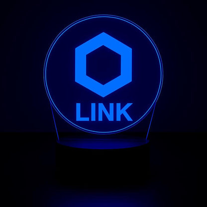 Chainlink LINK Crypto LED Lamp – 16 Colors with Remote | Cryptocurrency Desk Lamp & Gamer Room Decor – Choice of Base