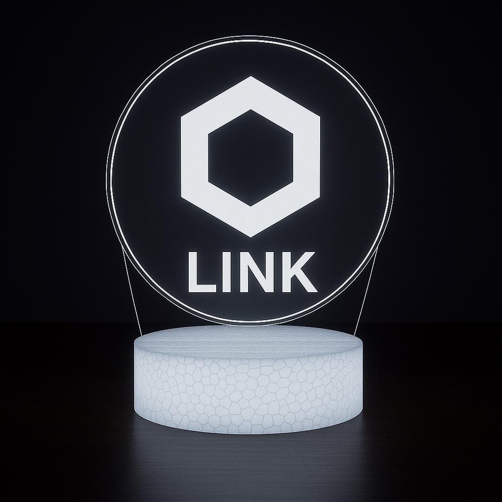 Chainlink LINK Crypto LED Lamp – 16 Colors with Remote | Cryptocurrency Desk Lamp & Gamer Room Decor – Choice of Base