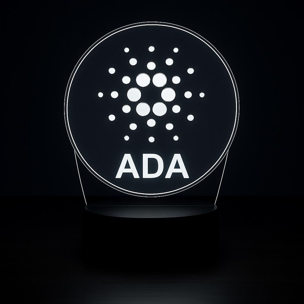 Cardano ADA Crypto LED Lamp – 16 Colors with Remote | Cryptocurrency Desk Lamp & Gamer Room Decor – Choice of Base