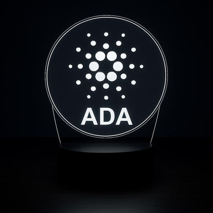 Cardano ADA Crypto LED Lamp – 16 Colors with Remote | Cryptocurrency Desk Lamp & Gamer Room Decor – Choice of Base