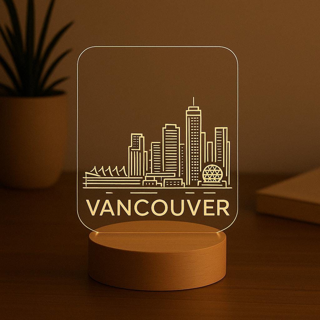 Vancouver Skyline LED Lamp